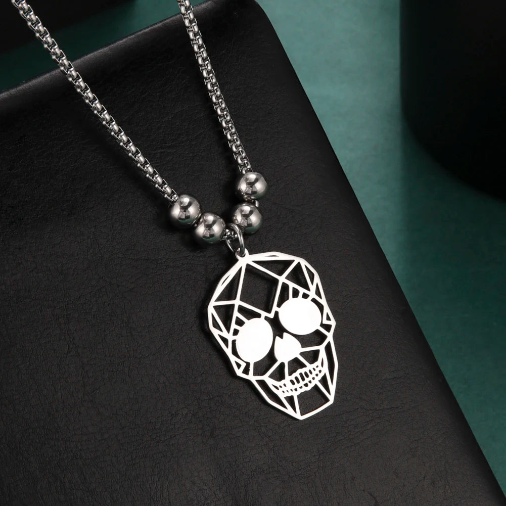 Dreamtimes Vintage Skeleton Pendant Necklaces For Men Women Choker Hollow Mexican Skull Jewelry Halloween Gifts collier femme