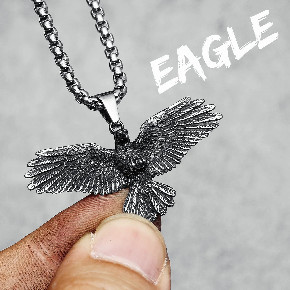 Eagle Wing Pendant Men Necklace 316L Stainless Steel Wild Hawk Chain Rock Punk for Friend Male Jewelry Special Gift Dropshipping