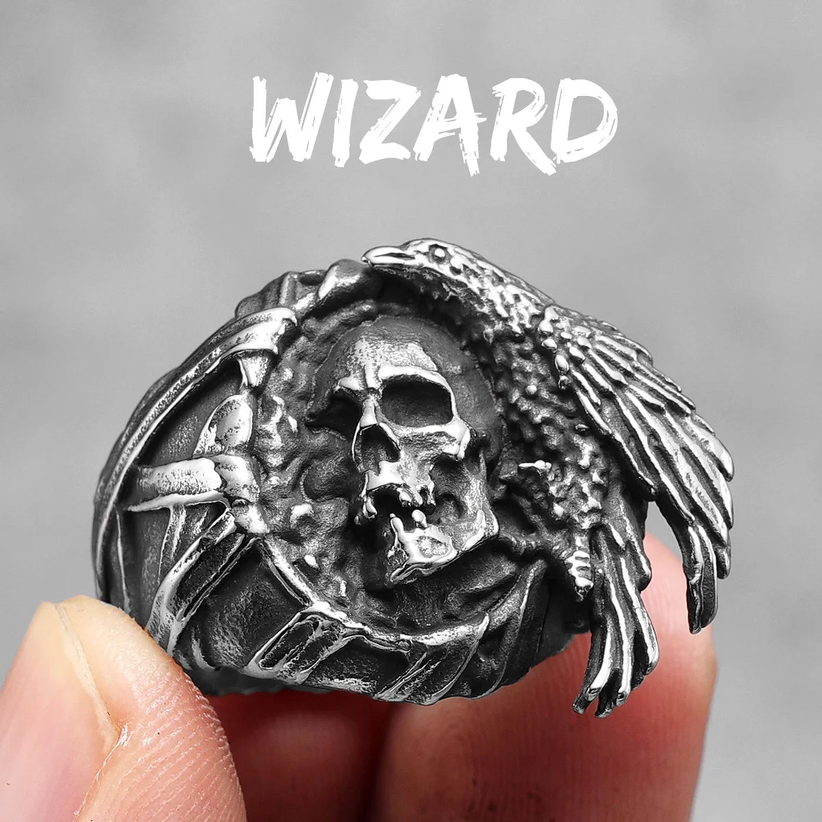 Skulls Badge Rings 316L Stainless Steel Men Ring Variety Retro Skeletons Punk Rock Punk for Rider Male Smoker Jewelry Best Gift