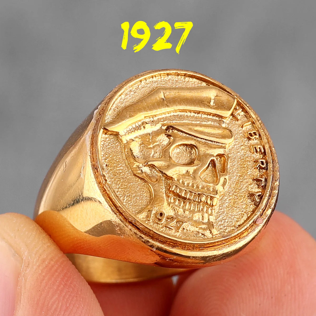 Skulls Badge Rings 316L Stainless Steel Men Ring Variety Retro Skeletons Punk Rock Punk for Rider Male Smoker Jewelry Best Gift