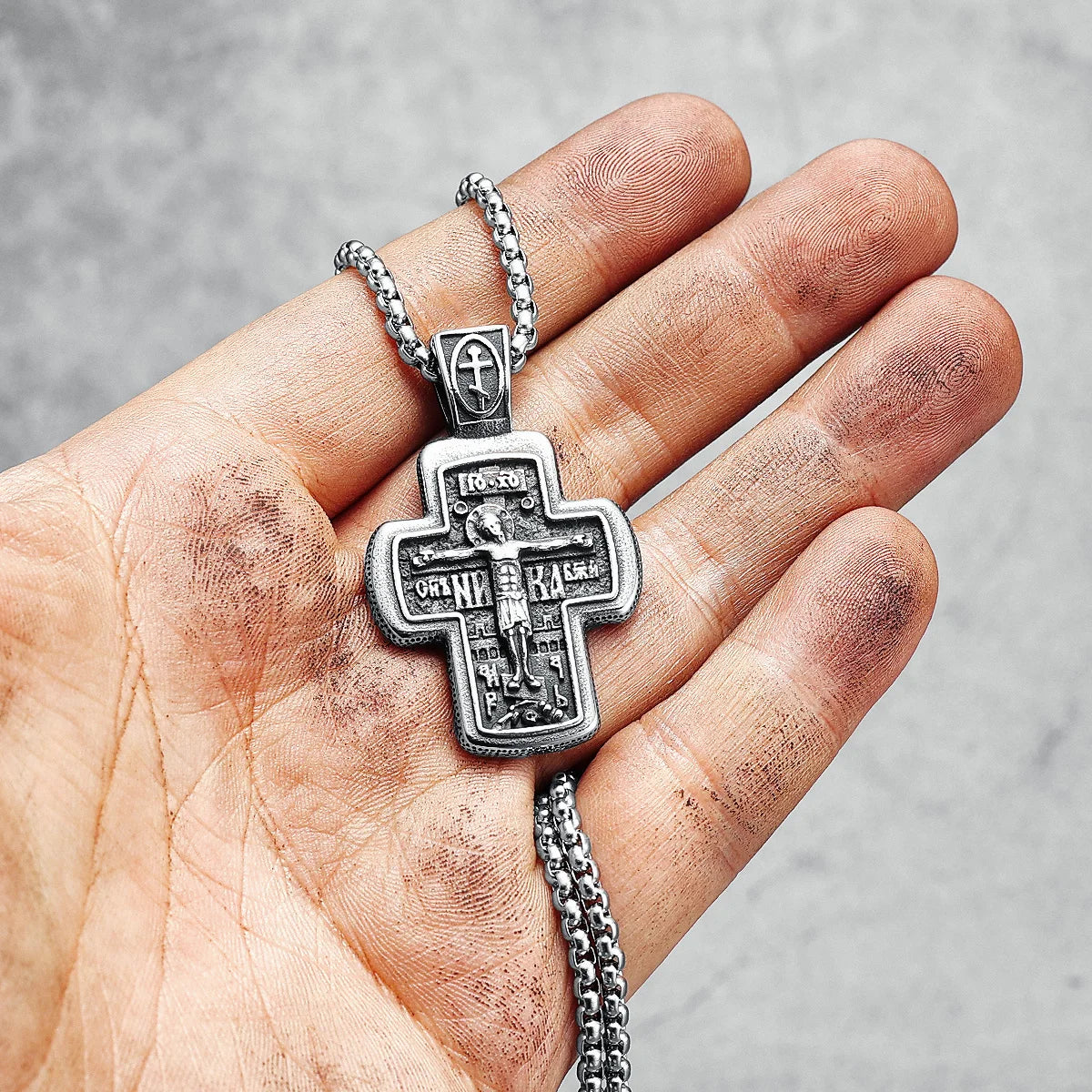 Jesus Cross Necklace Vintage Bible 316L Stainless Steel Men Pendant Retro Chain Religion for Male Jewelry Best Gift Dropshipping