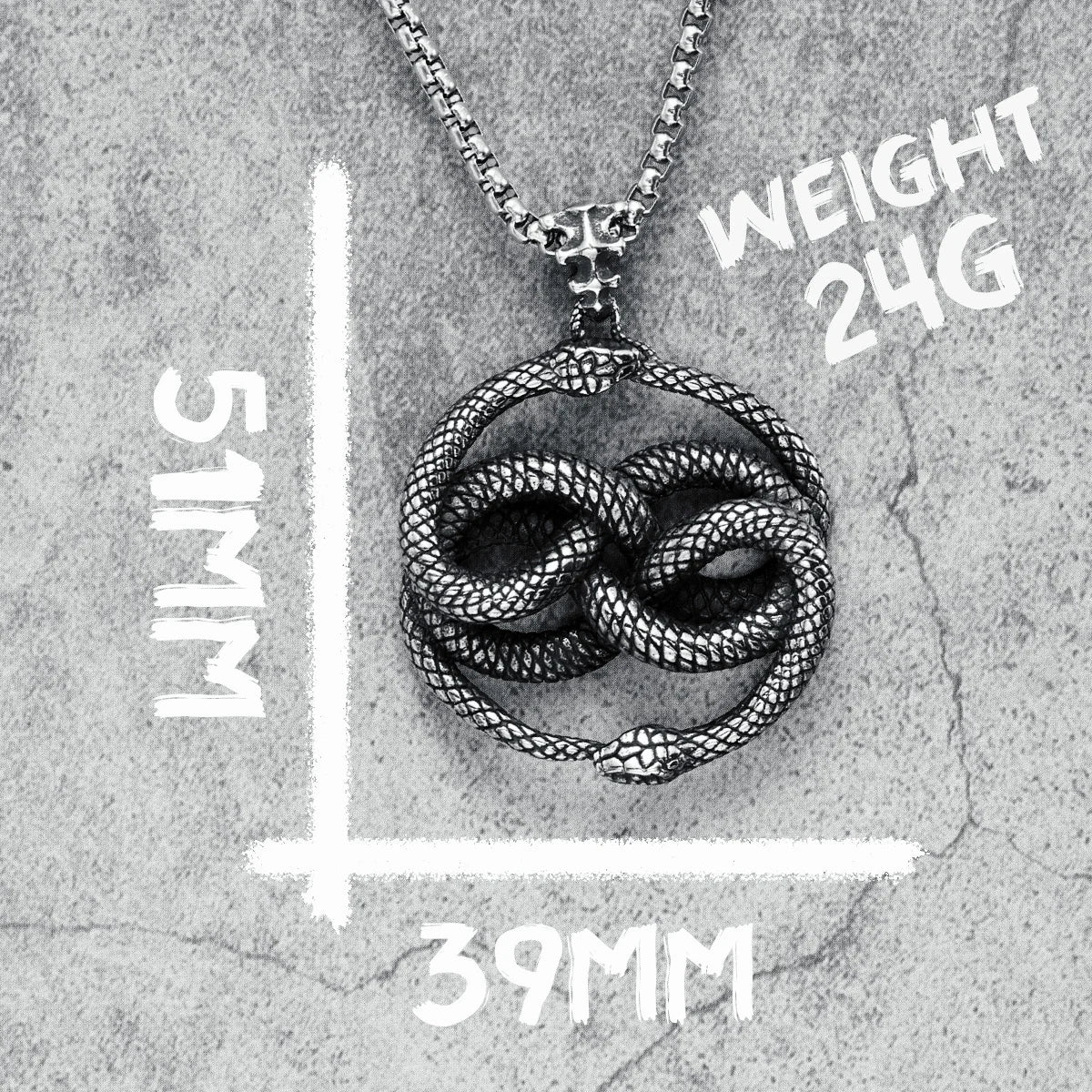 Ouroboros Snakes Pendant Men Necklace 316L Stainless Steel Python Chain Rap Rock Punk Party for Friend Male Jewelry Best Gift