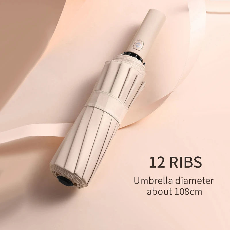 Xiaomi 12 Bone Solid Automatischer UV-Sonnenschutz Regenschirm Leicht zusammenklappbar