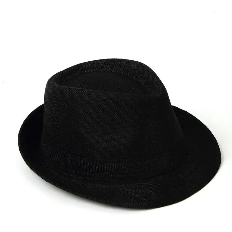 Men's Fedora Jazz Cotton Linen Solid Color Hat Summer Retro Bowler Hats Unisex Outdoor Chapeau  Bowler Hats Beach Trave Cap