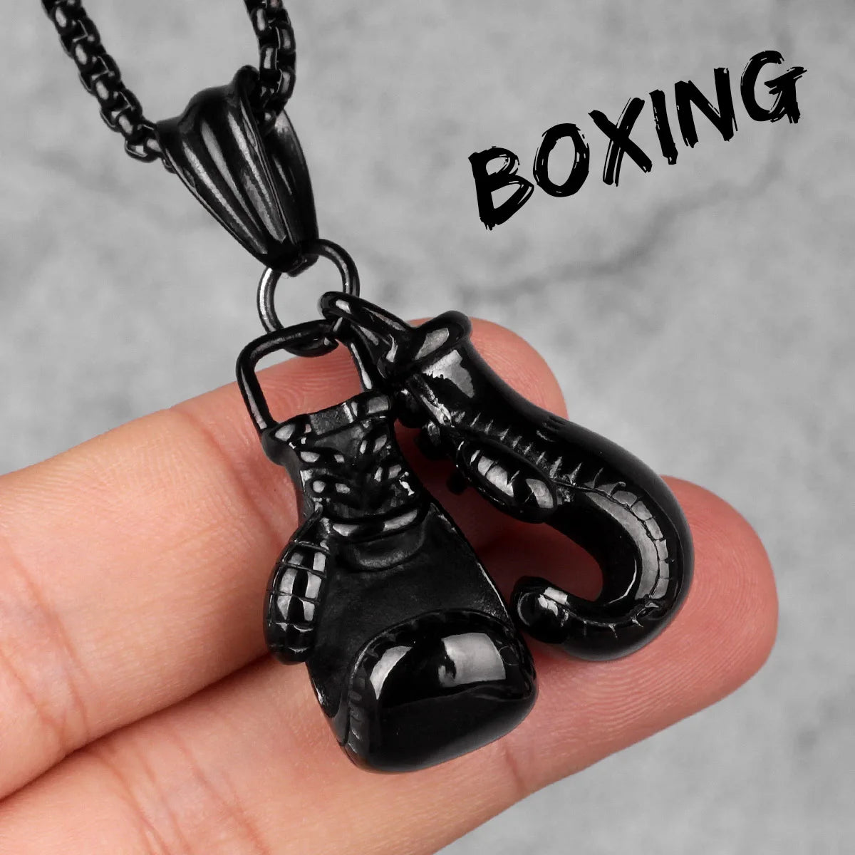 Fitness Gym Men Necklace Bodybuilding Boxing Gloves 316L Stainless Steel Pendant Tough Guy Chain for Boyfriend Male Jewelry Gift