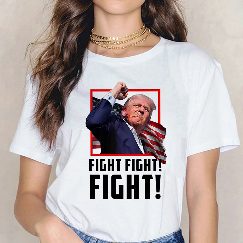 Camiseta gráfica de mercancía de Donald Trump 2024, camisetas Harajuku Y2k, camisetas góticas divertidas, camisetas de moda para mujer, ropa para mujer