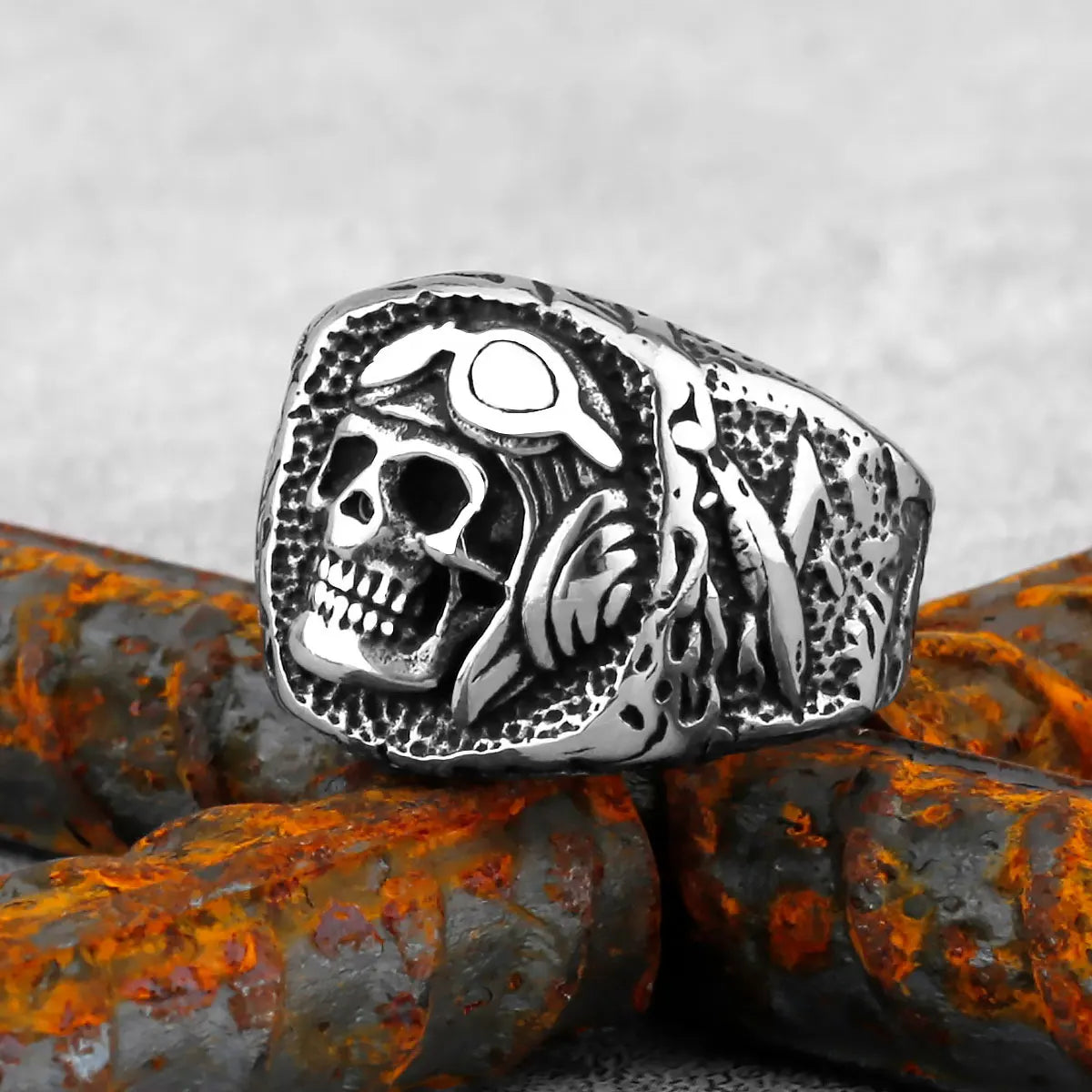 Gothic Punk Satanic Devil Skull/Animals Ring Vintage Steampunk Men's Stainless Steel Viking Ring Hiphop Motorcycle Biker Jewelry