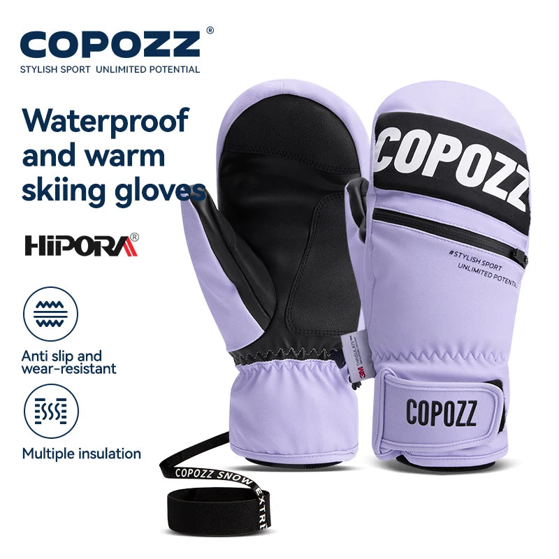 COPOZZ Neue Upgrade-verdickte Skihandschuhe für den Winter für Männer und Frauen, 3M Thinsulate-Thermo-Snowboardhandschuhe, wasserdicht, warme Fäustlinge, Skihandschuhe