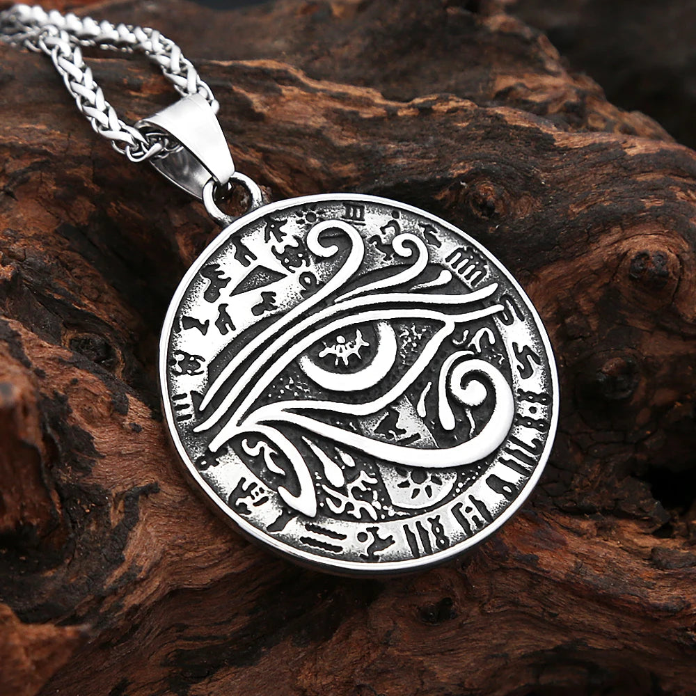 New Vintage Eye of Horus Pendant Necklace Stainless Steel Classic Egyptian Totem Necklaces For Men Boys Amulet Jewelry Wholesale