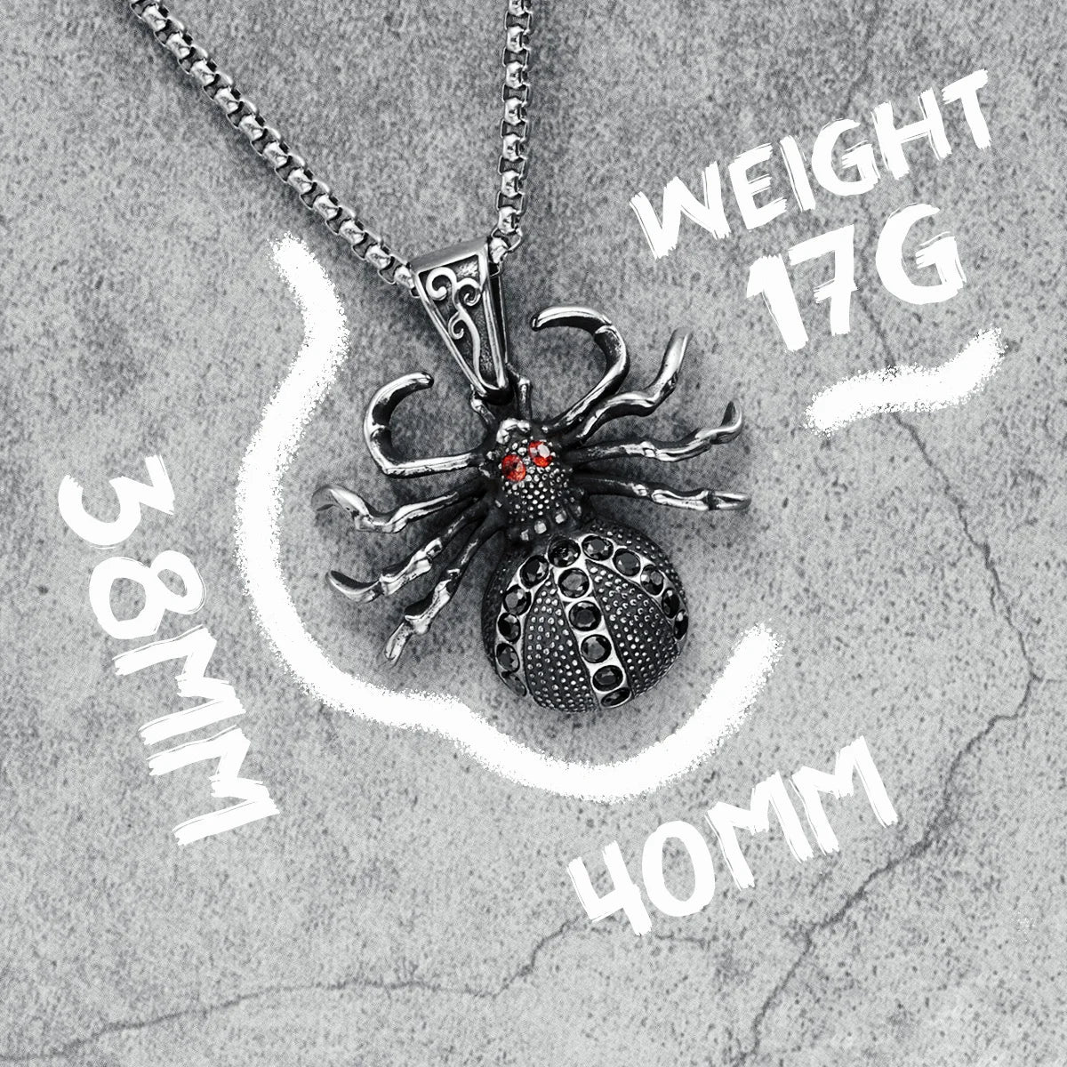 Spider Pendants 316L Stainless Steel Men Gem Necklaces Chain Gothic Trendy Rap Punk Rock Party Jewelry Special Gift Dropshipping