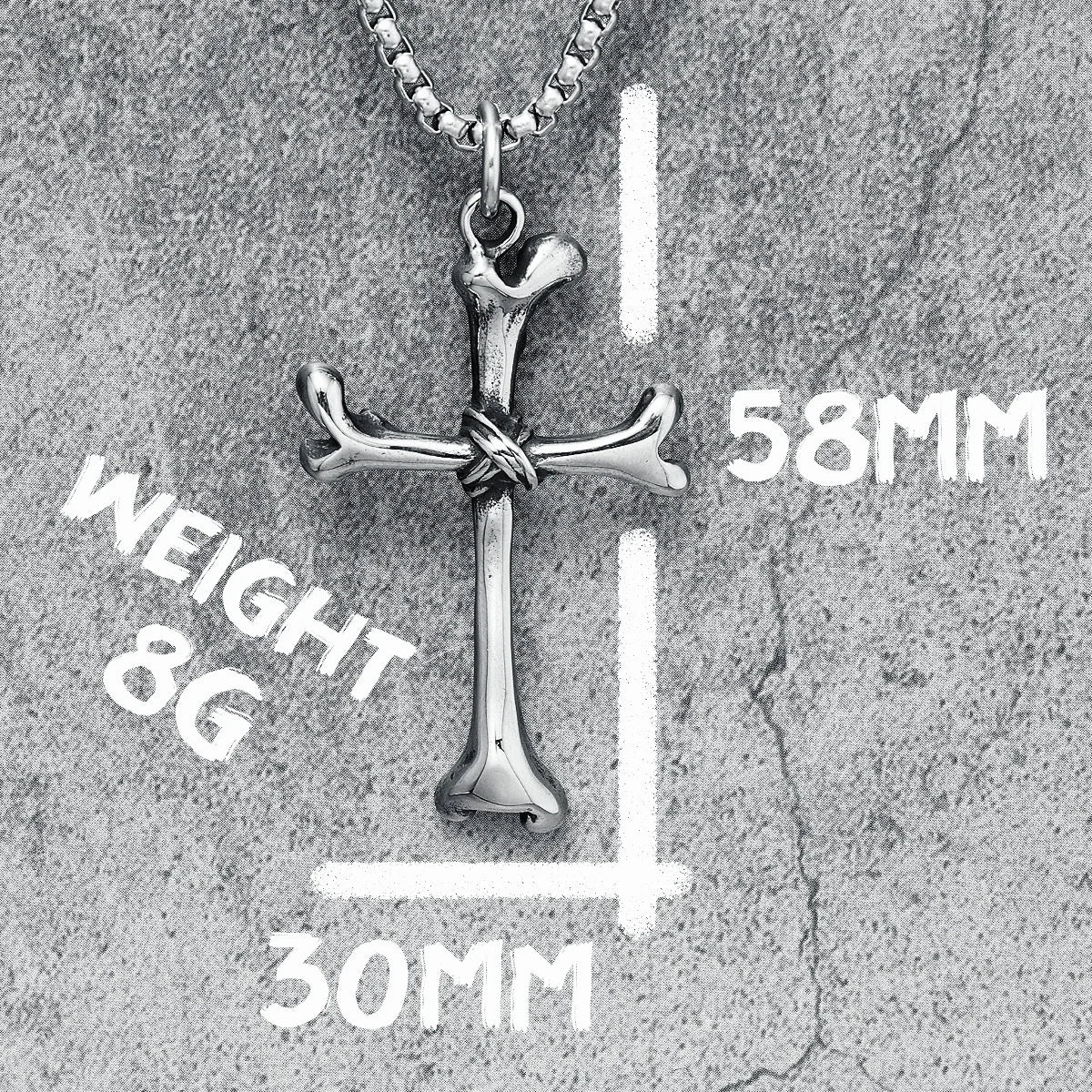 Bones Cross Men Necklace Creative Skeleton 316L Stainless Steel Pendant Chain Religion Rock Punk Rap for Biker Male Jewelry Gift