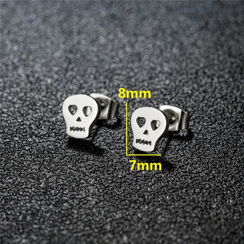 Cartoon Stainless Steel Stud Earrings Gingerbread Man Deer Spider Ghost Earings for Women Christmas Piercing Jewelry 2024