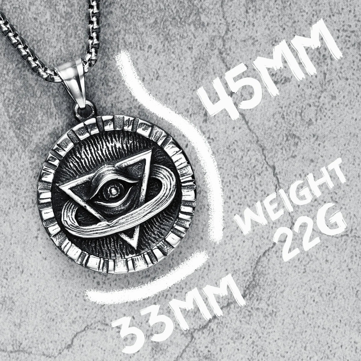 Illuminate Eye Pendant Men Necklaces 316L Stainless Steel Triangle Intelligent Chain Punk Rock for Friend Male Jewelry Best Gift