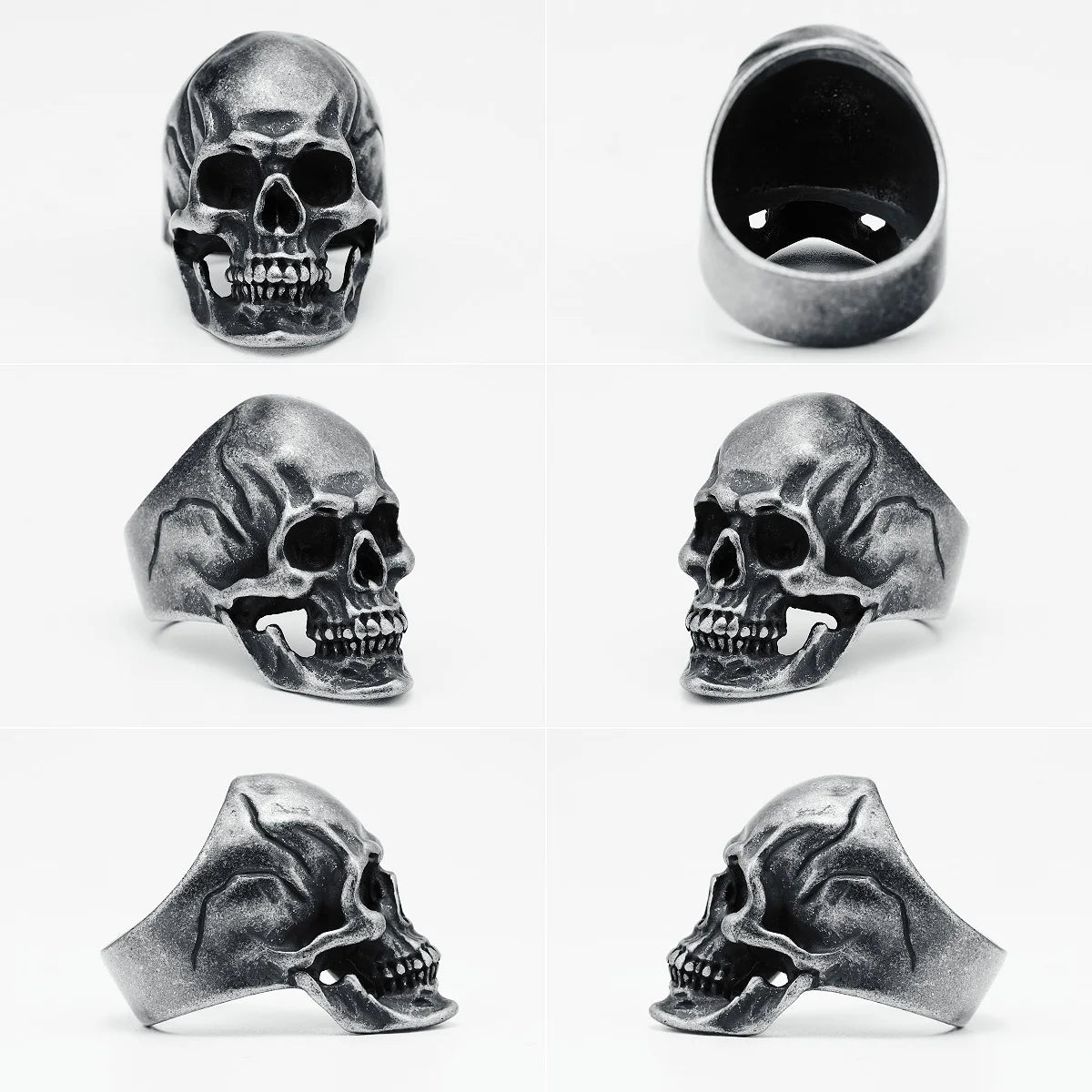 Original Skull Men Ring 316L Stainless Steel High Polished Rock Punk HipHop Rap for Biker Rider Male Boyfriend Jewelry Best Gift