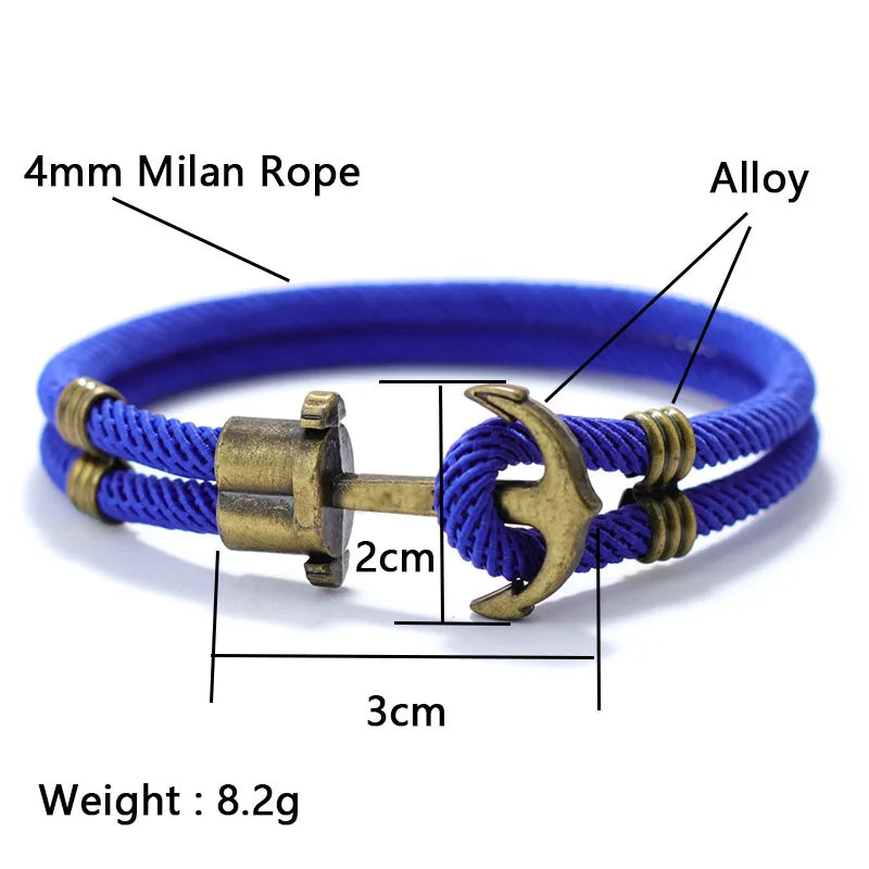 Vintage Pirate Bracelet Men Bronze Punk Braclet Outdoor Survival Braslet Gift For Him Double Safety Rope Brazalete Pulseras