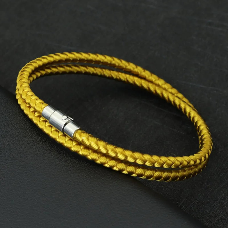 New Minimalist Rope Bracelet For Men Women Double Safety Buckle Magnetic Couple Braclet Grade A Keel Cord Lucky Red Braslet Gift