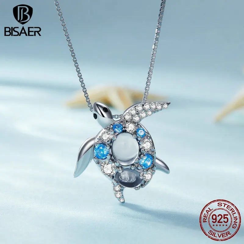 Diamond Shell Sea Turtle Necklace