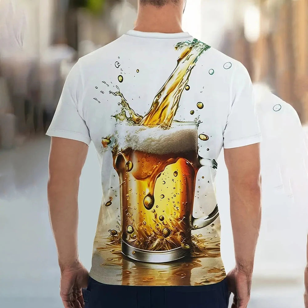 2023 Men'S T-Shirt 3d Printed Beer T Shirt For Men Funny Men'S Shirt Casual Summer Streetwear Unisex Tshirt Top Men'S Clothing