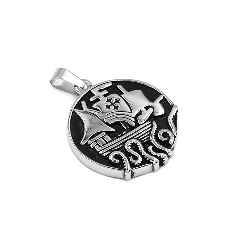 Pendentif croix bateau à voile bijoux en acier inoxydable mode pirate militaire marine motard hommes cadeau SWP0587A