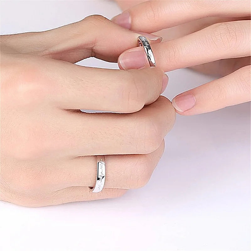 2Pcs/set Zircon Heart Matching Couple Rings - Madeinsea©