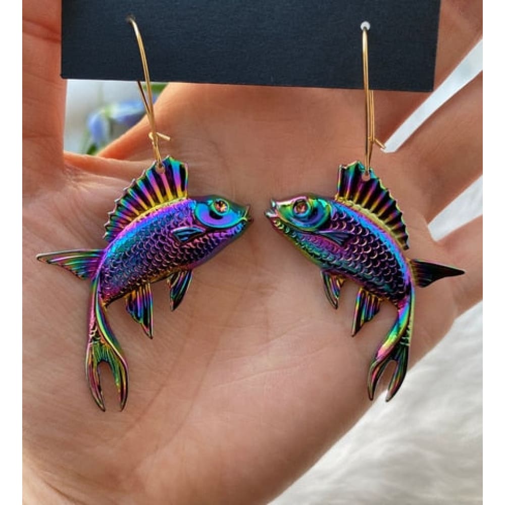 Fish earrings on sale