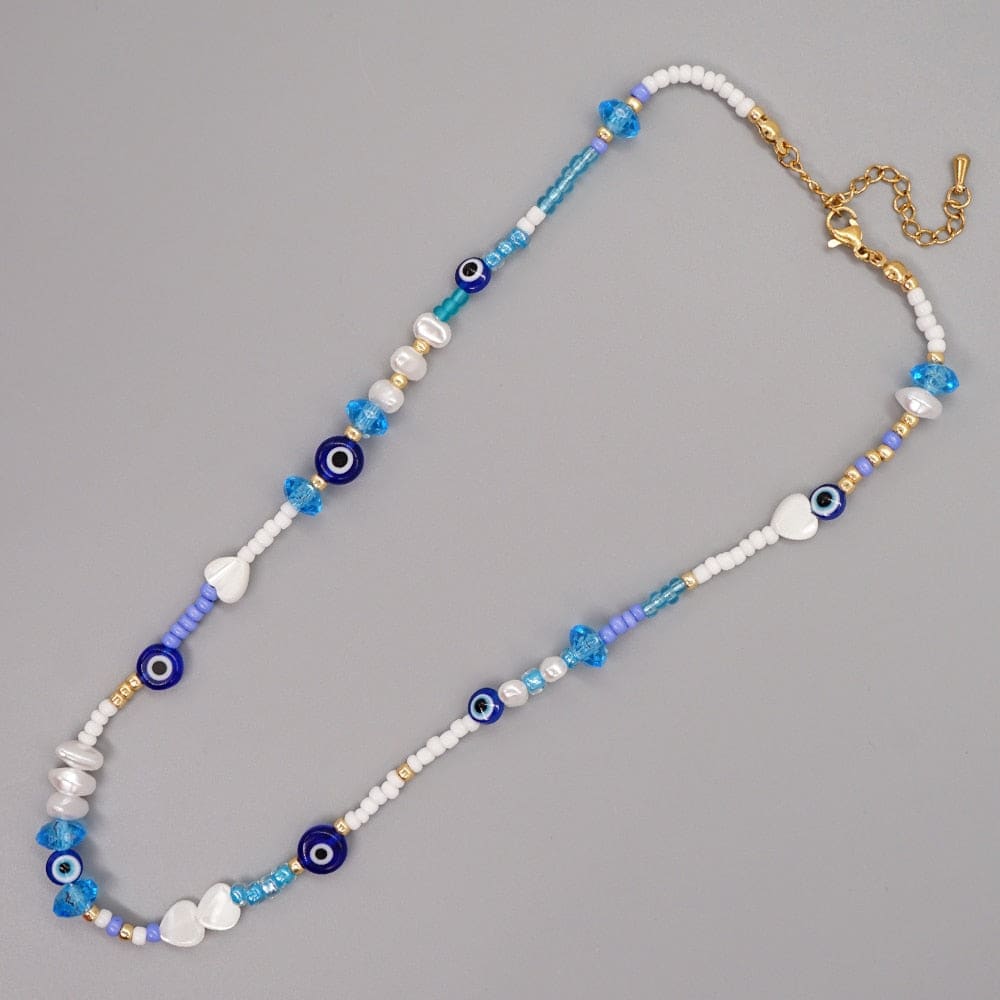 Blue Bead Beach Necklace