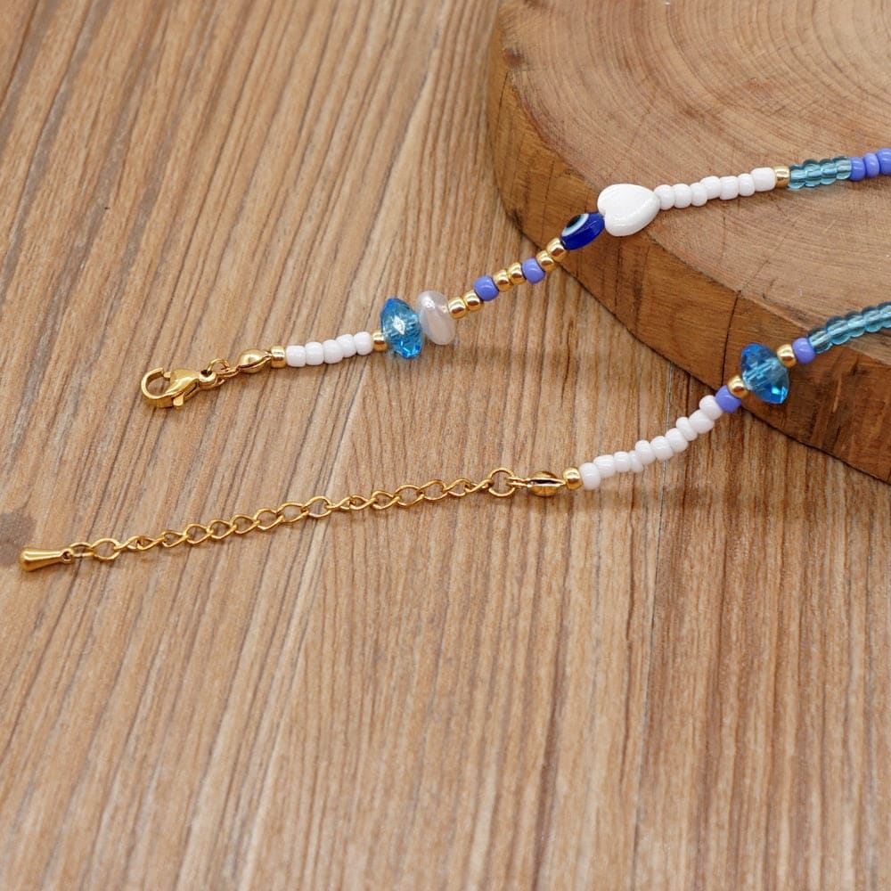 Blue Bead Beach Necklace