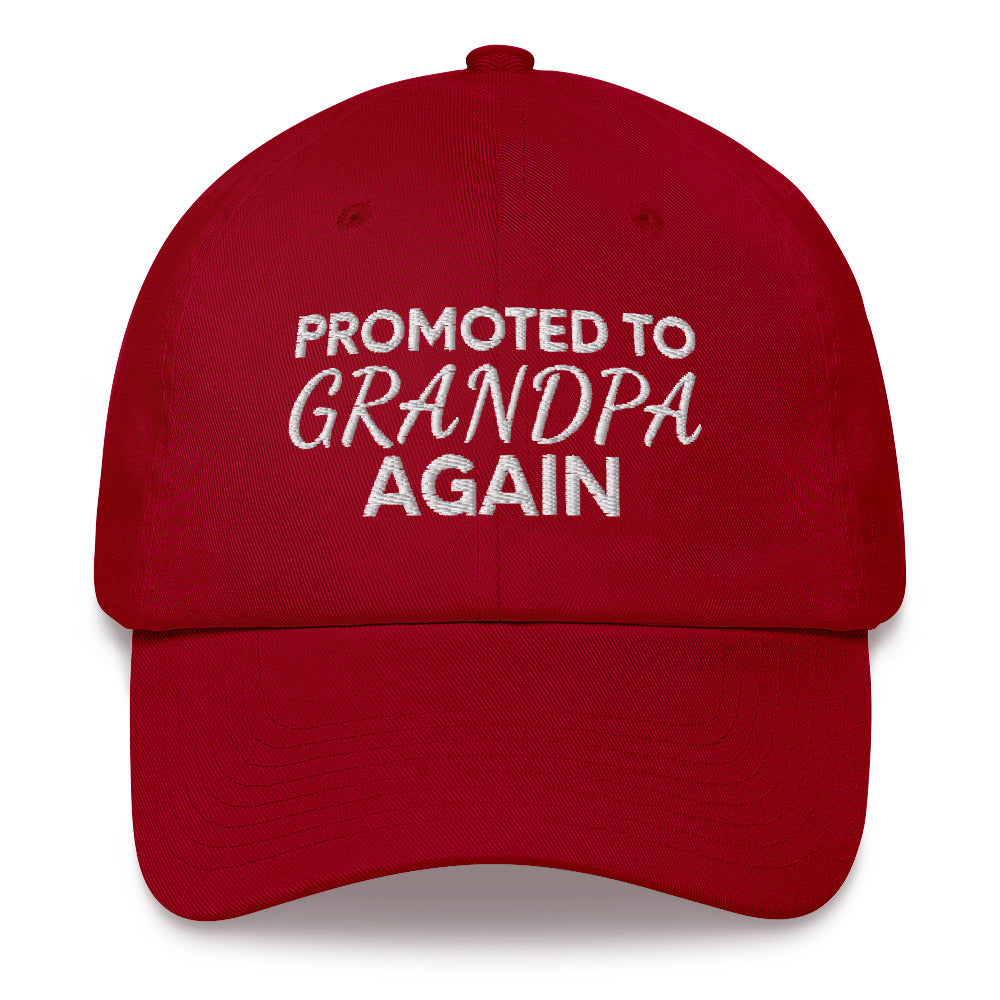 Promoted to Grandpa Hat, Granddad again 2021 Hat, Grandpa Hat, Gift Idea for Grandpa, Becoming Grandpa, Pregnancy Announcement Hat