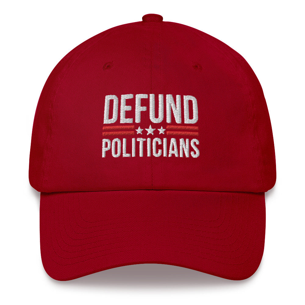 Defund Politicians Hat, Libertarian Anti-Government Hat, Defund the politicians Hat, Politics Hat, political hat, Conservative Hat