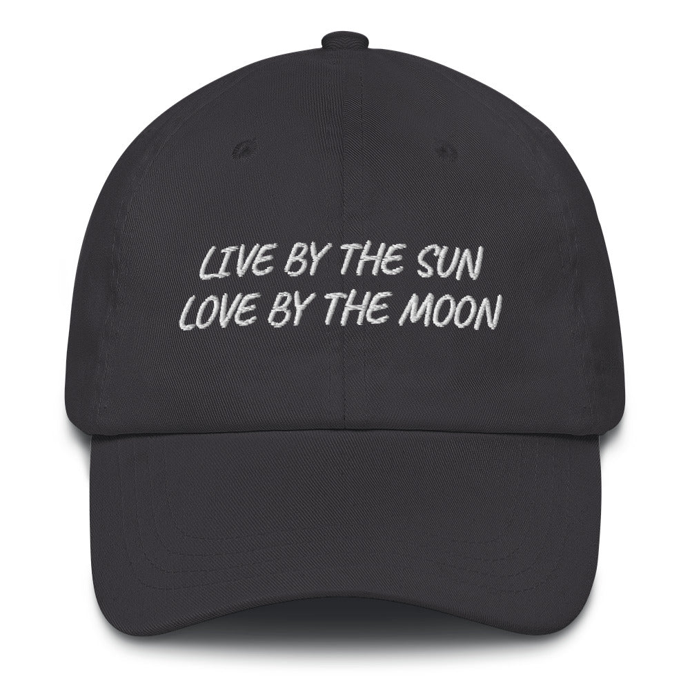 Live by the Sun, Love by the Moon Hat, Astrology Hat, Inspirational Hats, Boho Hat, Sun and Moon Cap, Nature Lover Girl, Quotes on Hats - Madeinsea©