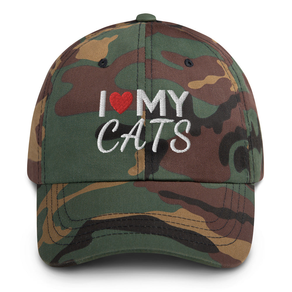 Cat LOVE Hat, I Love Cats Cap, Cat Life, Cat Hat, Cat Lover Hat, Women Hat, Animal Hat, Pet Hats, I Love My Cat Hats