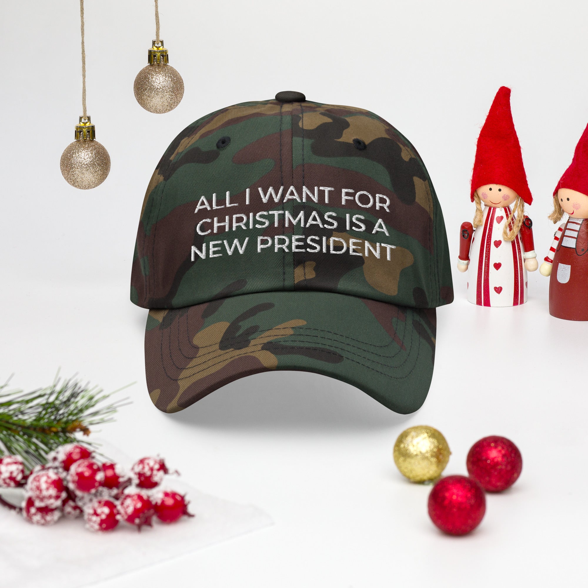 All I Want For Christmas Is A New President, FJB Christmas Hat, Anti Biden Christmas Cap, Conservative Hat, FJB Hat, Patriot Xmas Hat - Madeinsea©