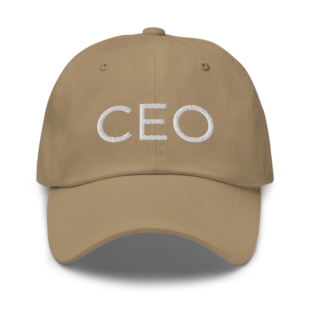 CEO Hat, embroidered baseball cap, black, simple, clean, minimal, streetwear, power, hardwork, fun, boss, winner, passion, Dad hat