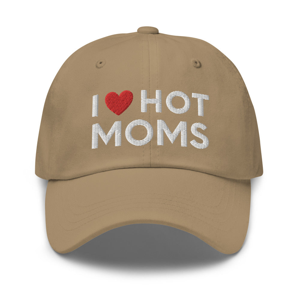 I love hot moms embroidered hat, Funny hot moms hat, hot moms baseball cap, Funny dad hat - Madeinsea©