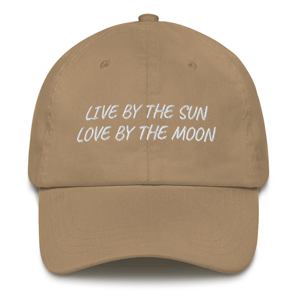 Live by the Sun, Love by the Moon Hat, Astrology Hat, Inspirational Hats, Boho Hat, Sun and Moon Cap, Nature Lover Girl, Quotes on Hats - Madeinsea©