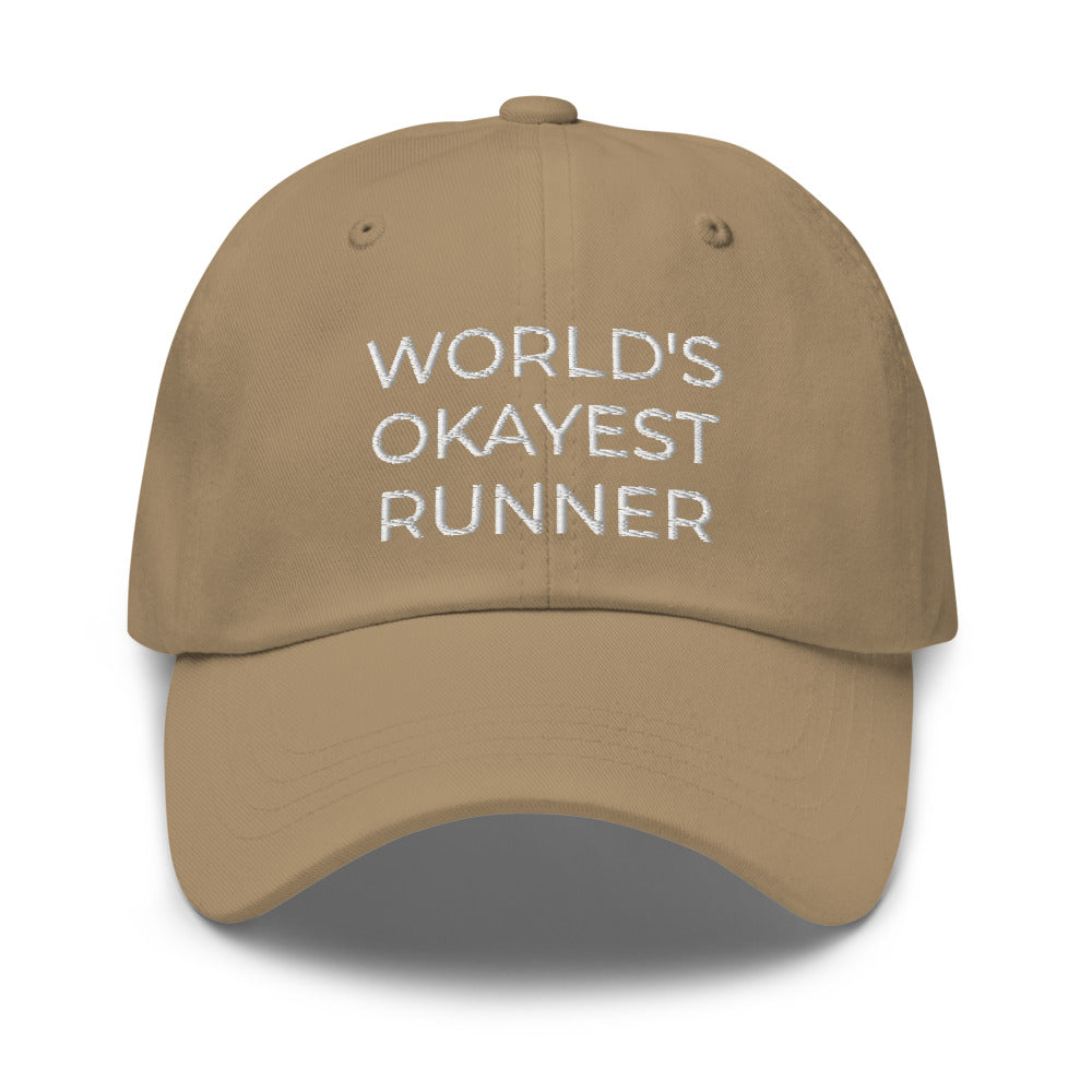 Worlds Okayest Runner, Lustige Läufer-Papamütze, Läufer-Bestickte Mütze, Lustiges Läufergeschenk, Workout-Mütze, Joggingmütze, Laufmütze, Trabmütze