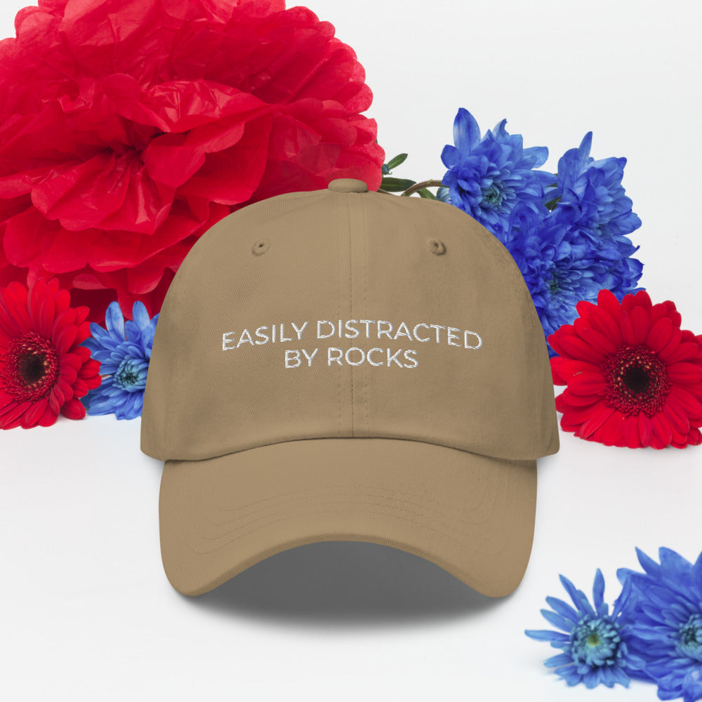 Easily Distracted by Rocks Hat, Geology, Geology Hat, Geology Gifts, Geologist Student Hat, Geology Student Gifts, Geologist Dad Cap - Madeinsea©