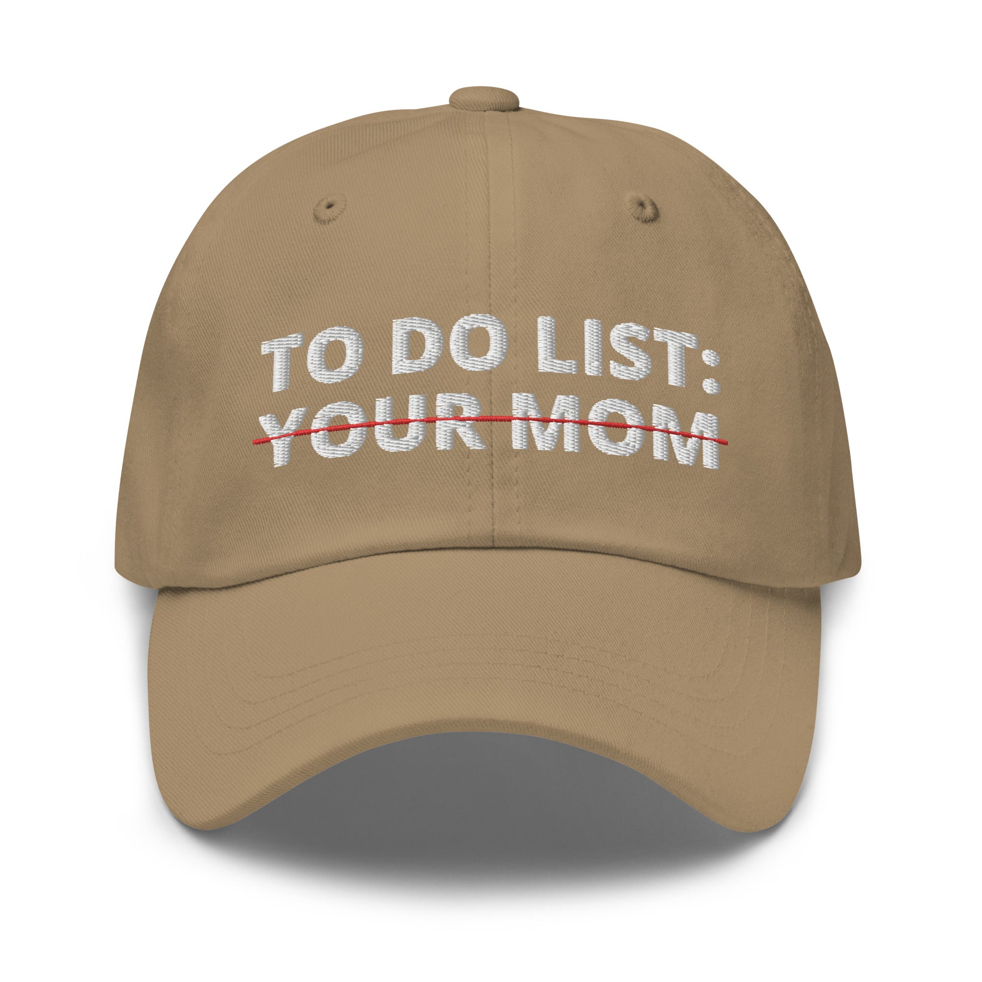 Lista de tareas pendientes de su sombrero de mamá, lista de tareas divertidas, lista de tareas sarcásticas, regalos sarcásticos, sombrero de humor para adultos, gorra de su mamá, chistes divertidos de mamá, sombreros divertidos