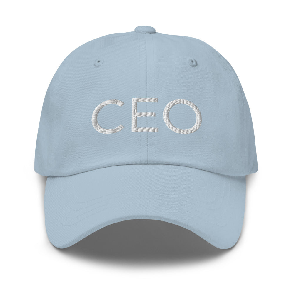 CEO Hat, embroidered baseball cap, black, simple, clean, minimal, streetwear, power, hardwork, fun, boss, winner, passion, Dad hat