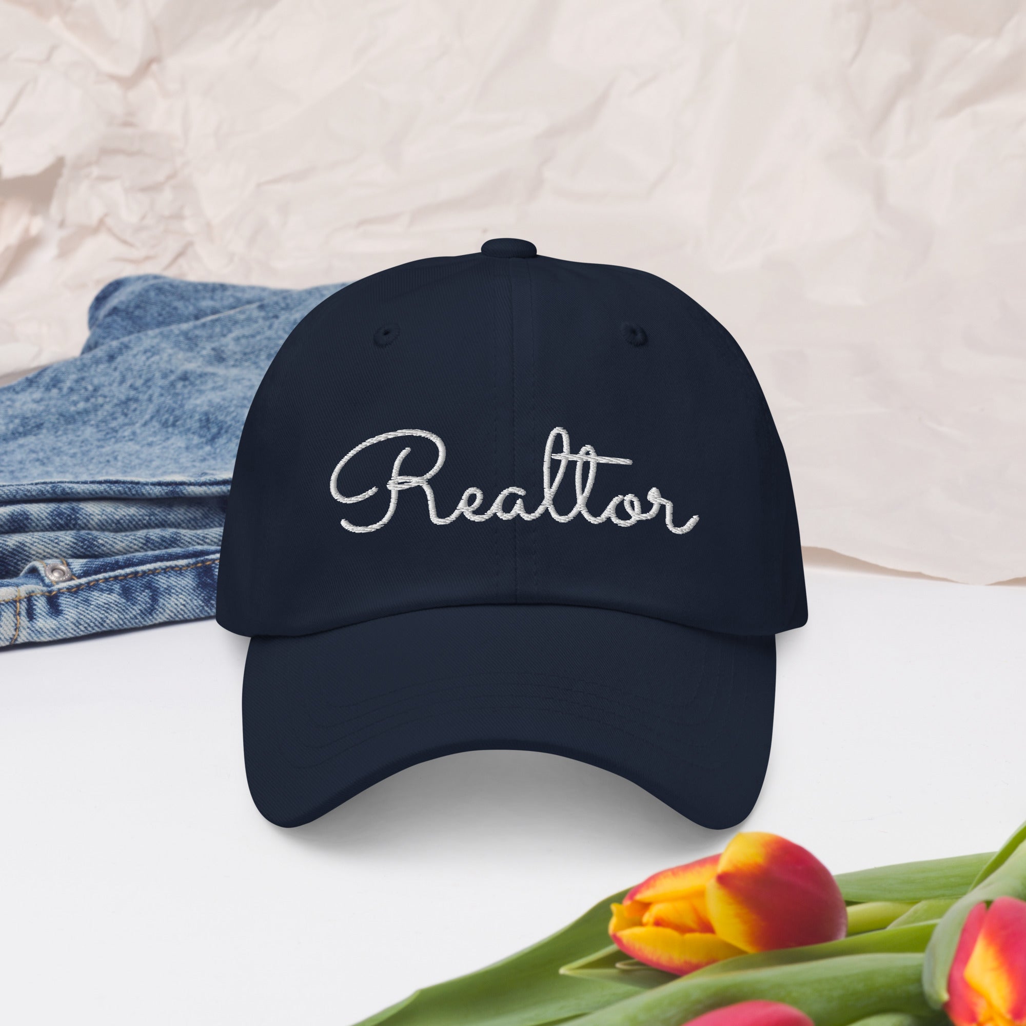 REALTOR hat, embroidered, Real Estate Agent Hat, gender neutral, simple, plain, minimal, closer, real estate, hustler, house, baseball cap - Madeinsea©