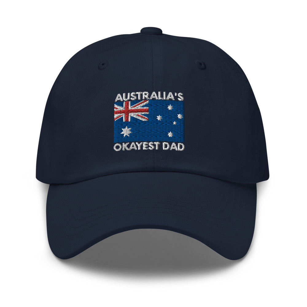 Aussie Dad hat, Australias okayest dad, Australian Fathers day hat, Australian Fathers day, Aussie dad cap, Australia flag dad hat - Madeinsea©