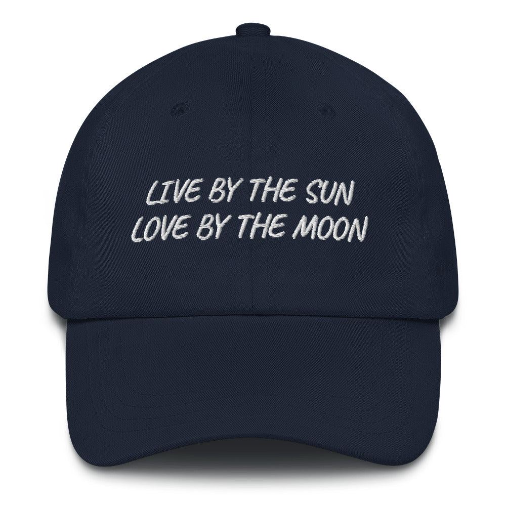 Live by the Sun, Love by the Moon Hat, Astrology Hat, Inspirational Hats, Boho Hat, Sun and Moon Cap, Nature Lover Girl, Quotes on Hats