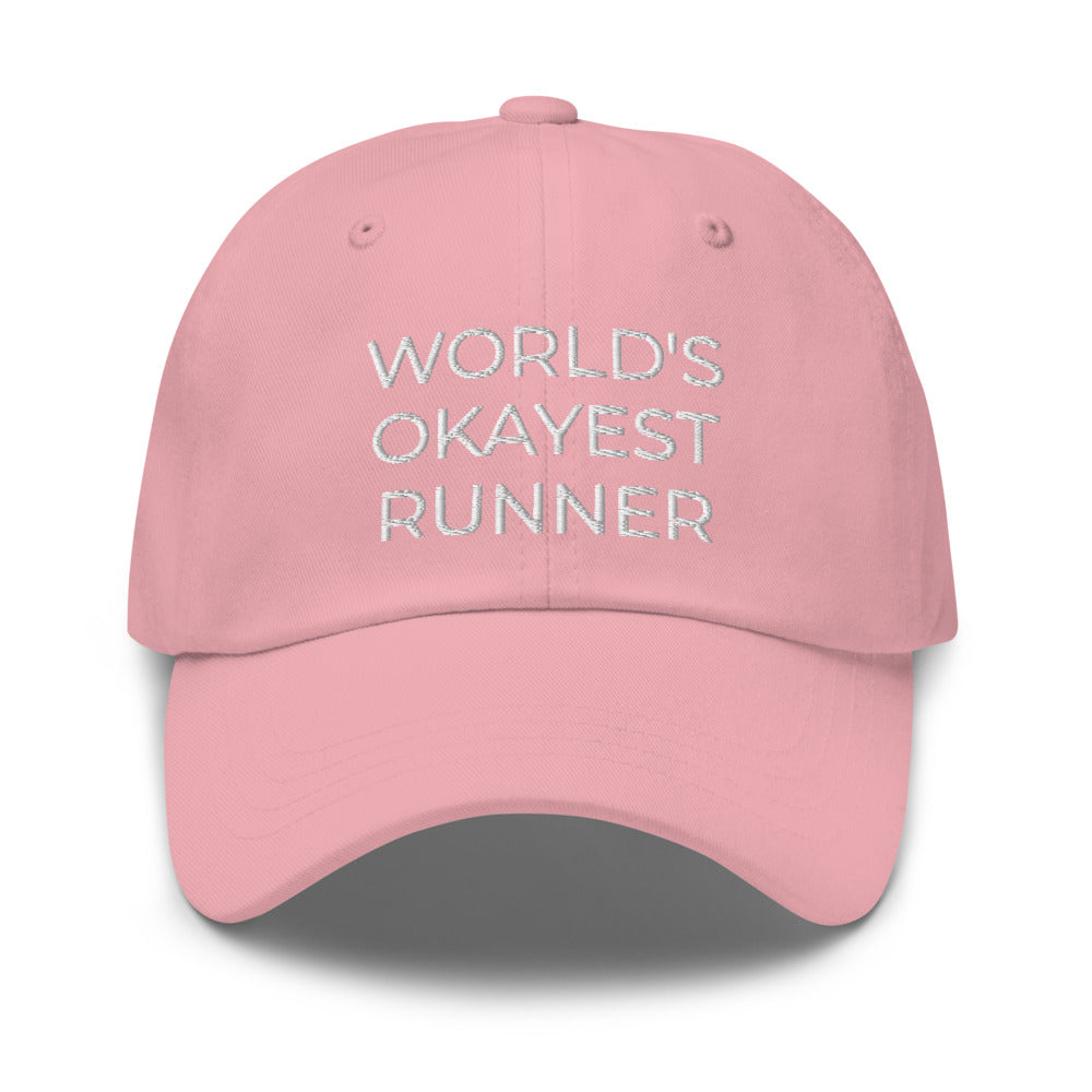 Worlds Okayest Runner, Lustige Läufer-Papamütze, Läufer-Bestickte Mütze, Lustiges Läufergeschenk, Workout-Mütze, Joggingmütze, Laufmütze, Trabmütze