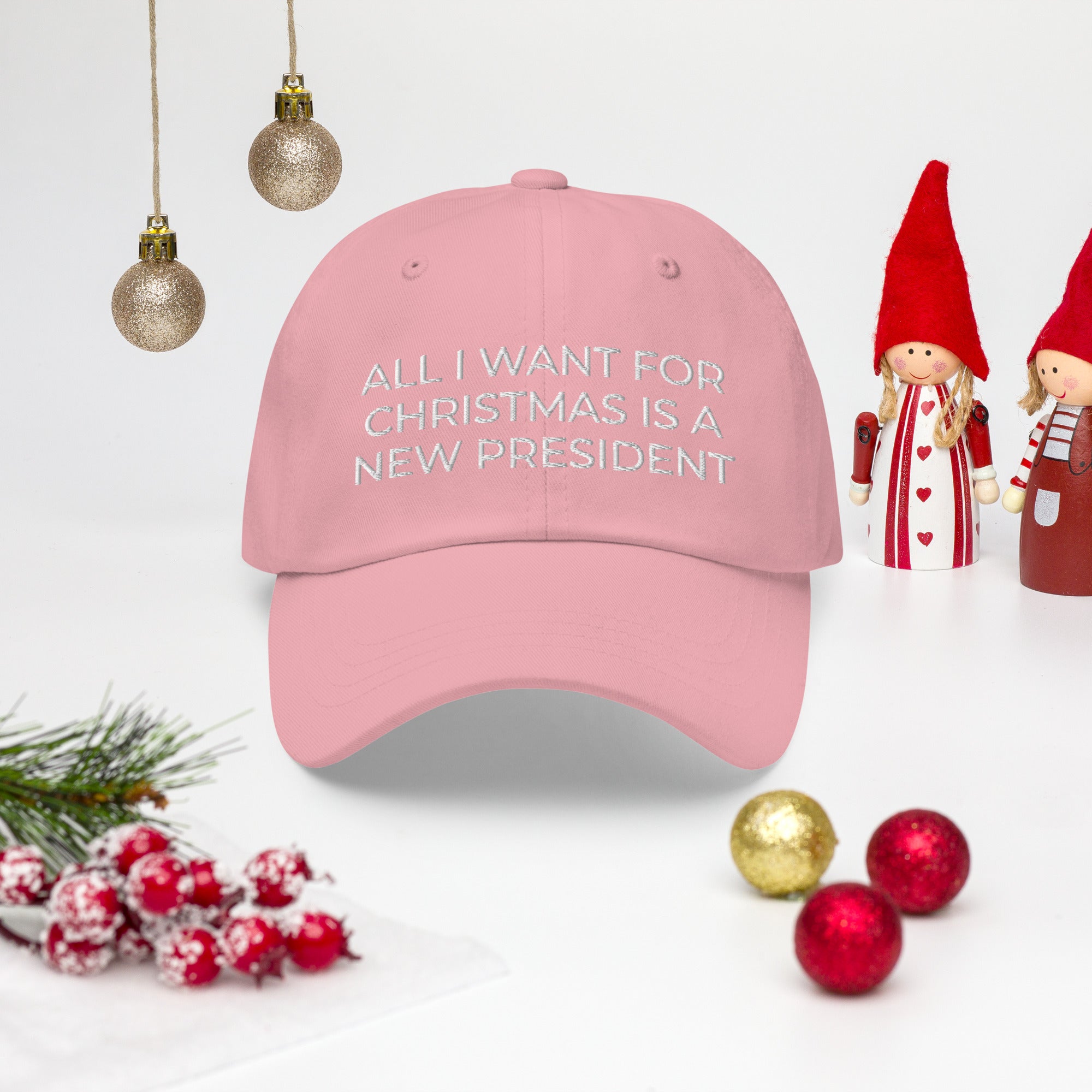 All I Want For Christmas Is A New President, FJB Christmas Hat, Anti Biden Christmas Cap, Conservative Hat, FJB Hat, Patriot Xmas Hat - Madeinsea©