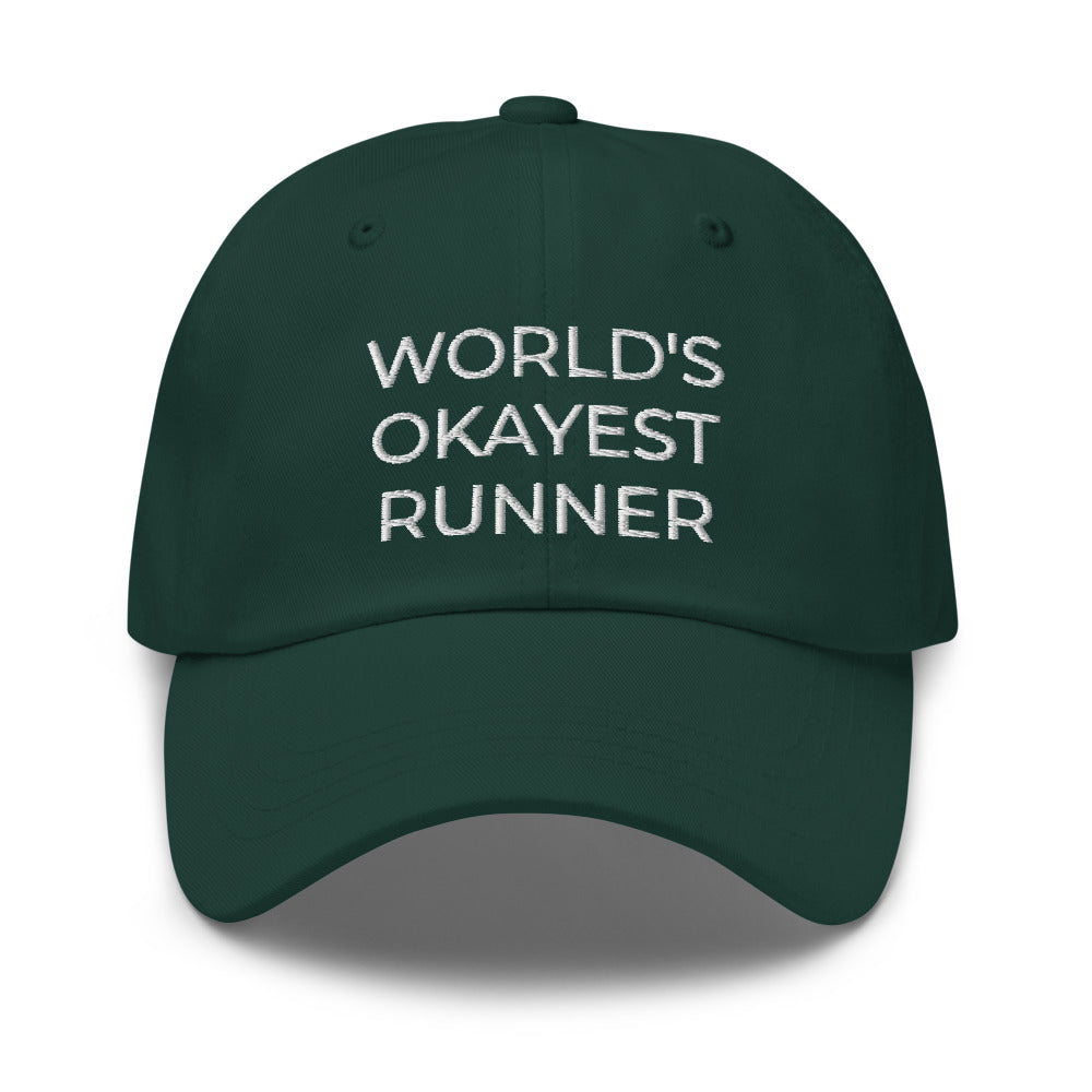 Worlds Okayest Runner, Lustige Läufer-Papamütze, Läufer-Bestickte Mütze, Lustiges Läufergeschenk, Workout-Mütze, Joggingmütze, Laufmütze, Trabmütze