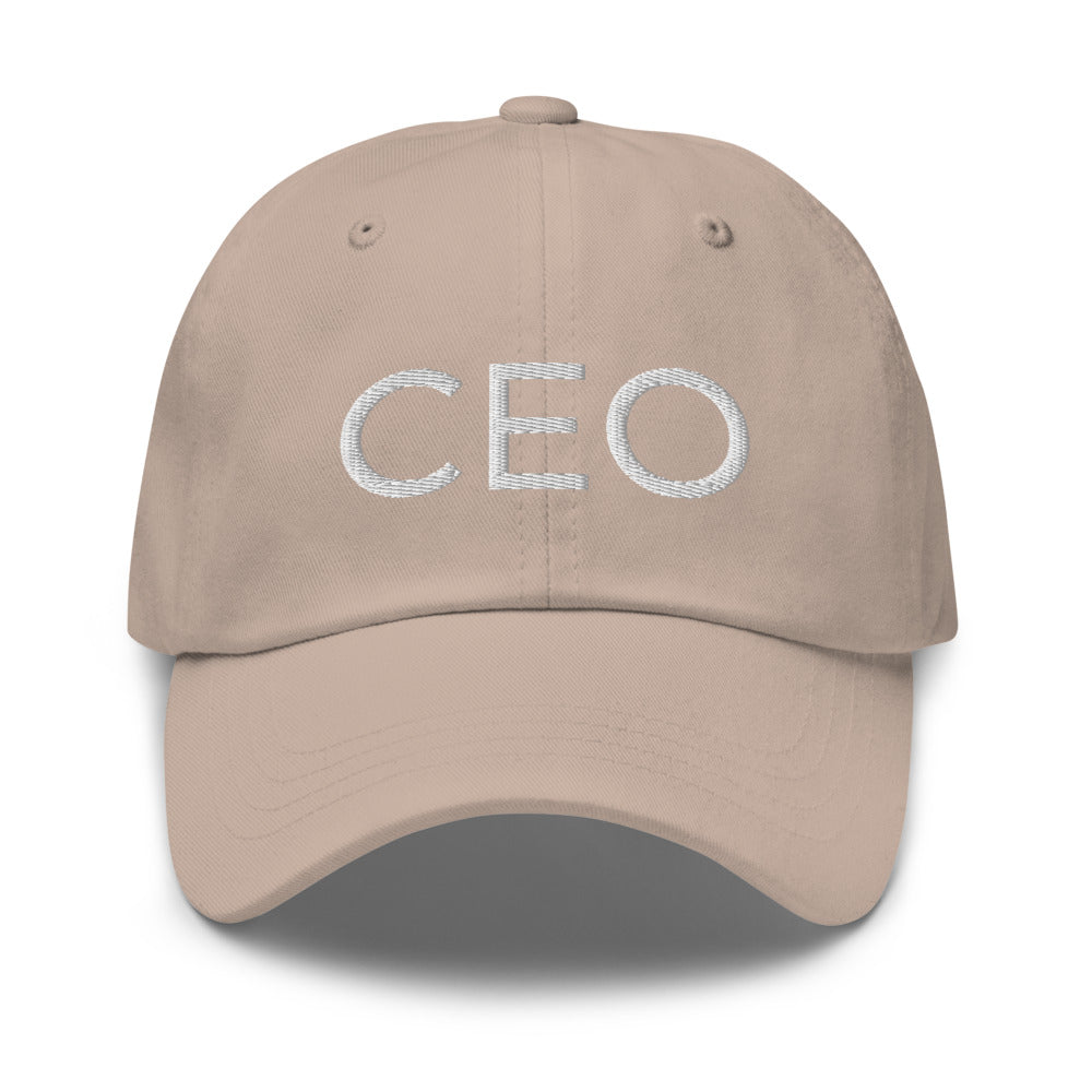 CEO Hat, embroidered baseball cap, black, simple, clean, minimal, streetwear, power, hardwork, fun, boss, winner, passion, Dad hat