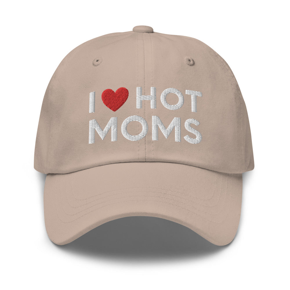 I love hot moms embroidered hat, Funny hot moms hat, hot moms baseball cap, Funny dad hat - Madeinsea©