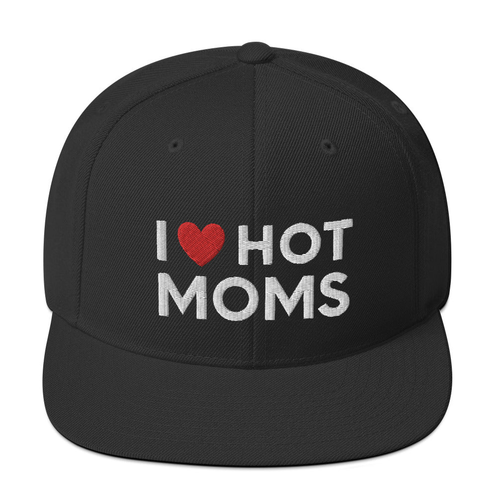 I love hot moms snapback hat, Funny hot moms hat, hot moms snap back cap, Funny milf hat, Gift for him, Funny naughty gifts