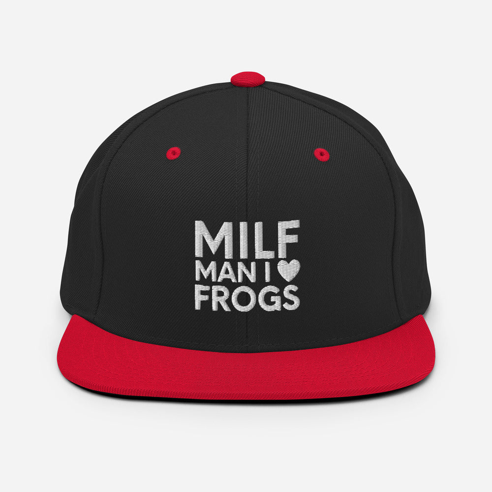 MILF Snapback Hat, Man I Love Frogs Hat, Funny Saying Frog, Funny Animal Hat, Funny Frog Hat, I Love Frogs Hat, MILF cap, Frogs cap, Funny