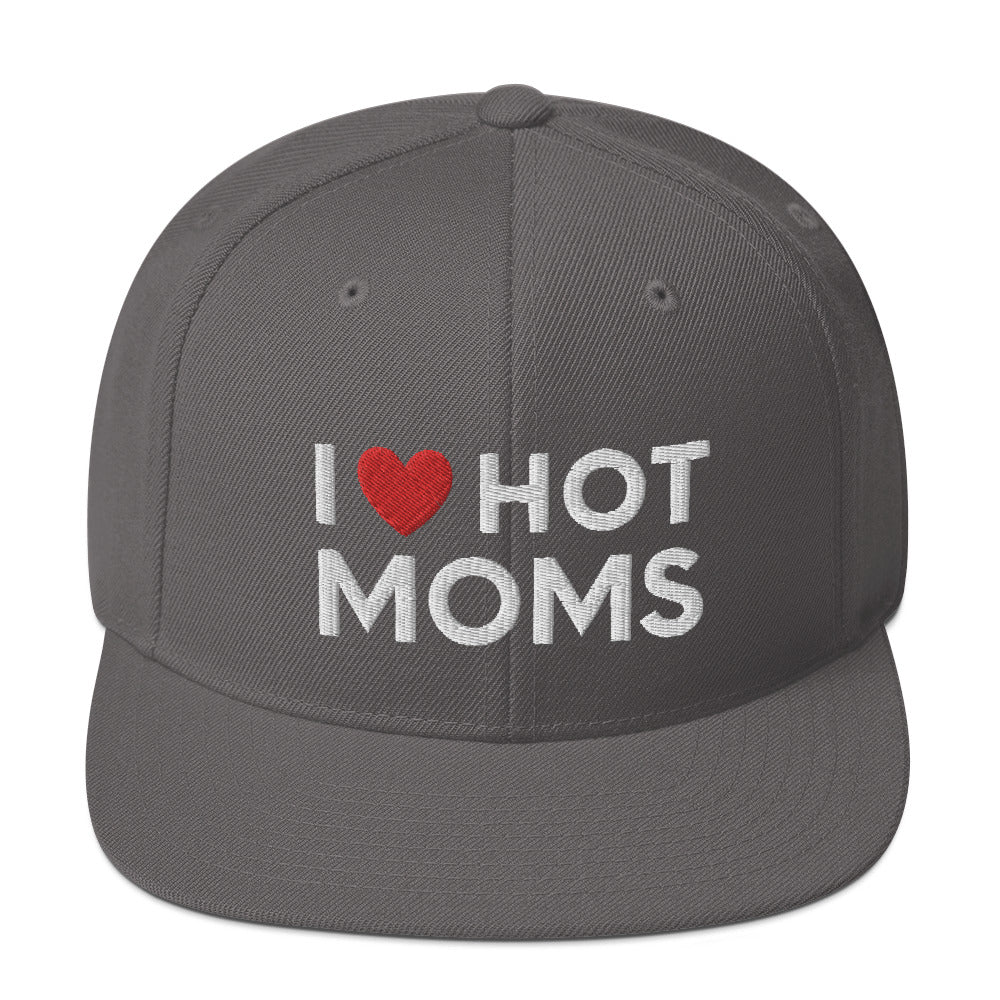 I love hot moms snapback hat, Funny hot moms hat, hot moms snap back cap, Funny milf hat, Gift for him, Funny naughty gifts